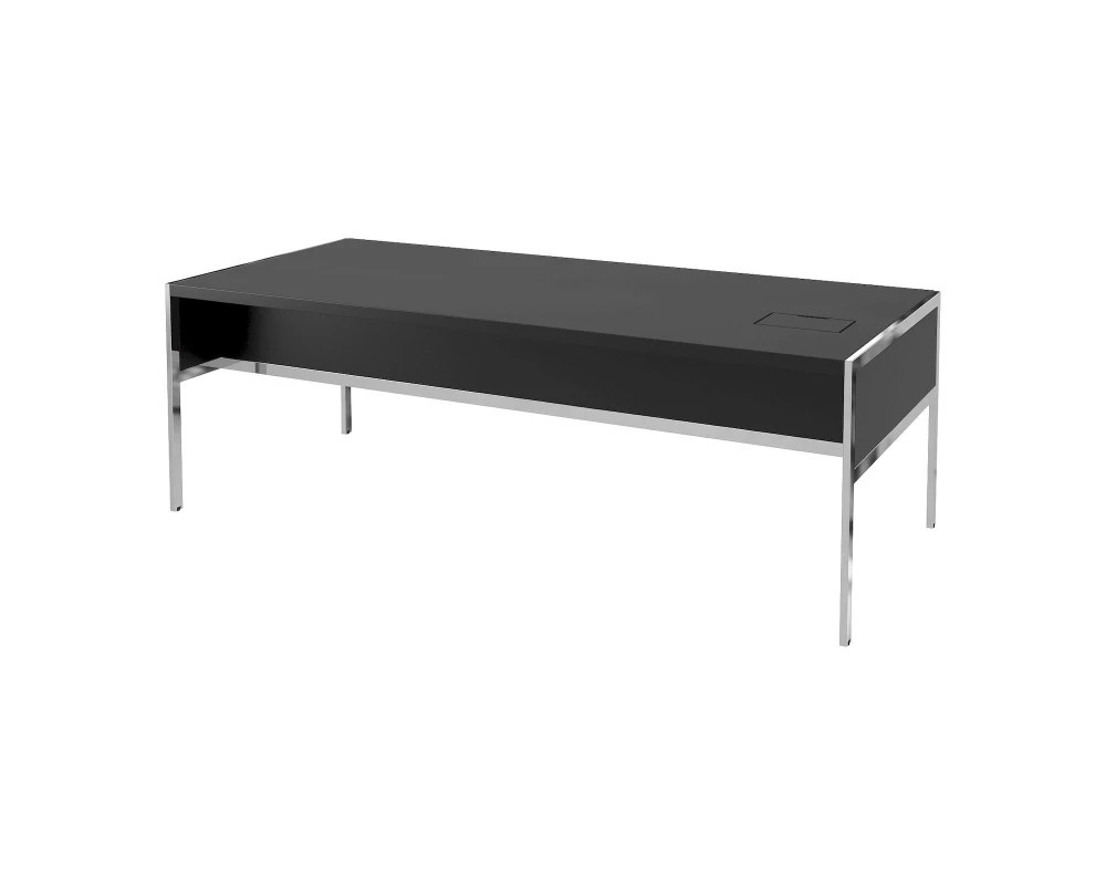 Стол руководителя с лючком справа, полуглянцевый/лакированный, хром. опоры 1840х1000х750 Gallery