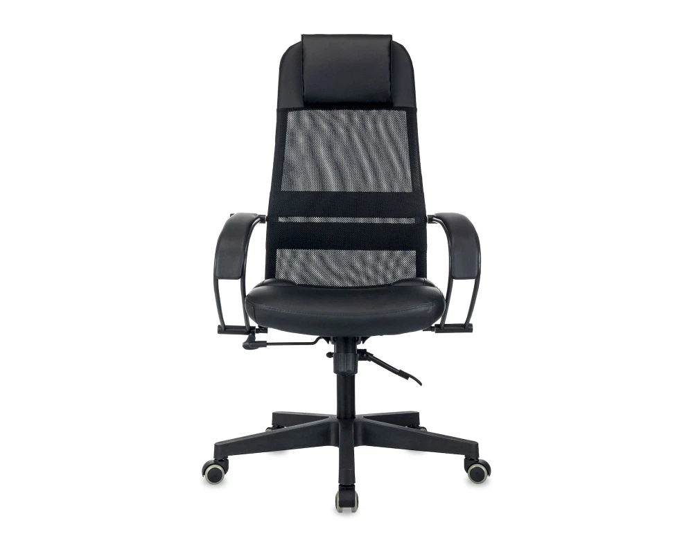 Кресло Бюрократ CH-NOVA LUX Сетка/Экокожа, Черный