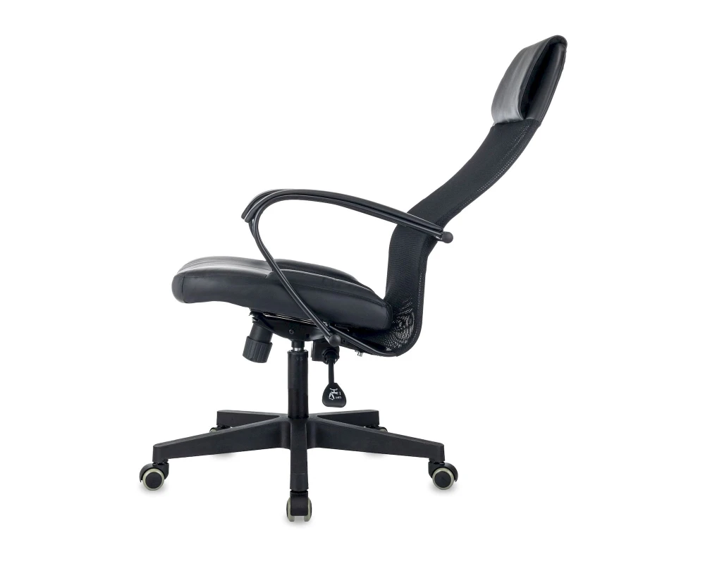 Кресло Бюрократ CH-NOVA LUX Сетка/Экокожа, Черный