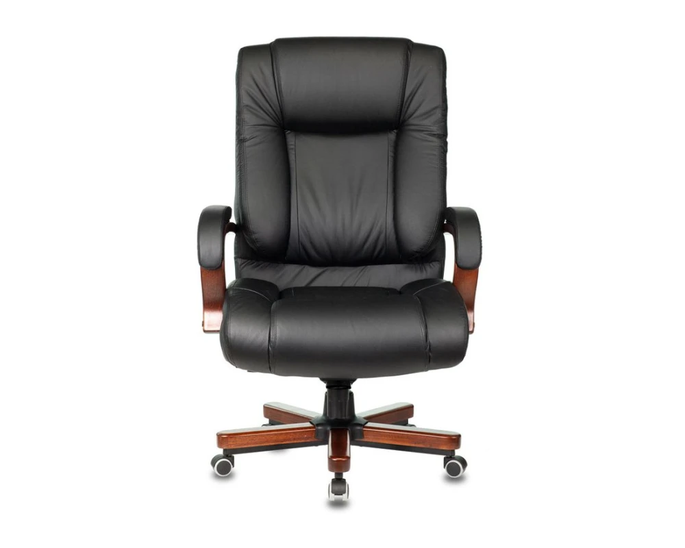Кресло Бюрократ T-9925WALNUT Натуральная кожа, Черный
