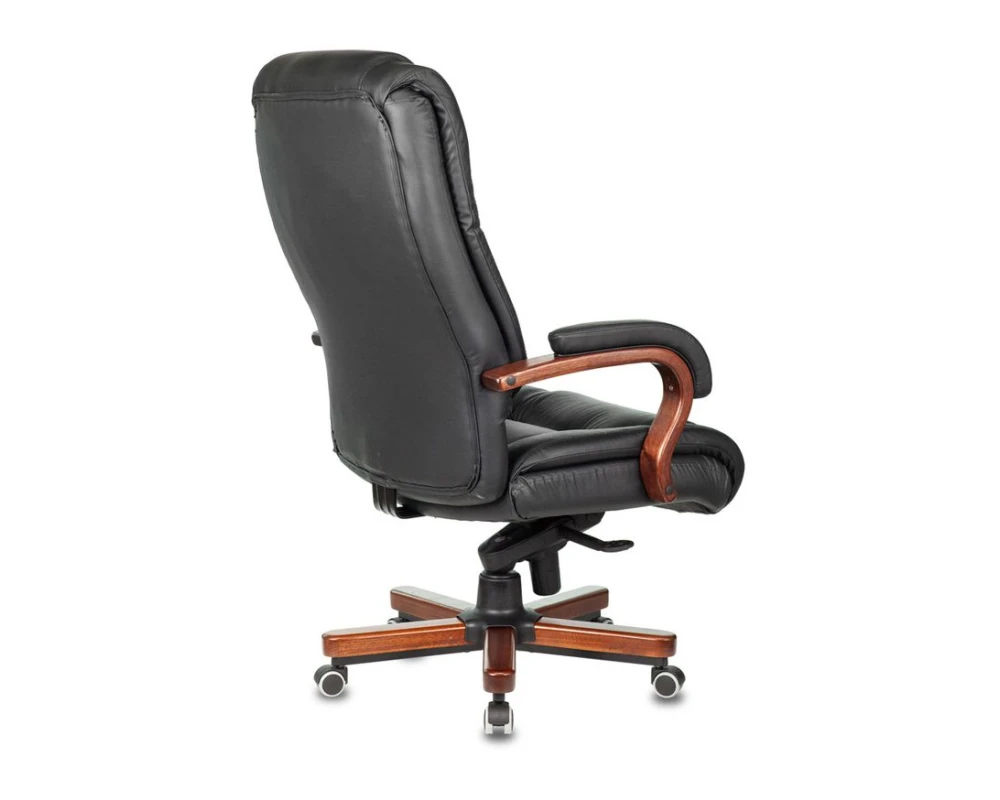 Кресло Бюрократ T-9925WALNUT Натуральная кожа, Черный