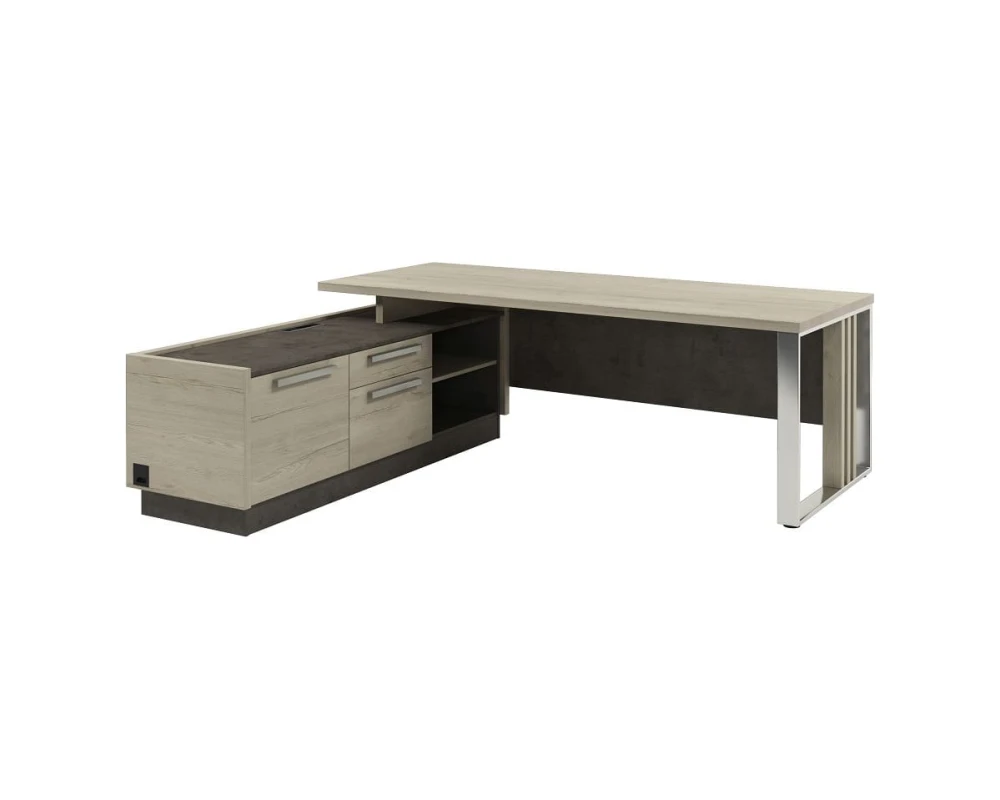 Стол руководителя с опорной тумбой и металлической опорой Z-422л.1000 Вестар / Vestar